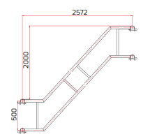 Poręcz zewnętrzna schodów rusztowania modułowego Rotax sklep online